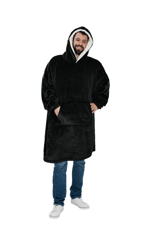 men-s-oversized-hooded-blanket-giant-sherpa-lined-hoodie-with-hood-and-pocket-for-ultimate-warmth-and-comfort-grey-stars-by-daisy-dreamer-black-hooded-blanket-942115514 - Bobobiy