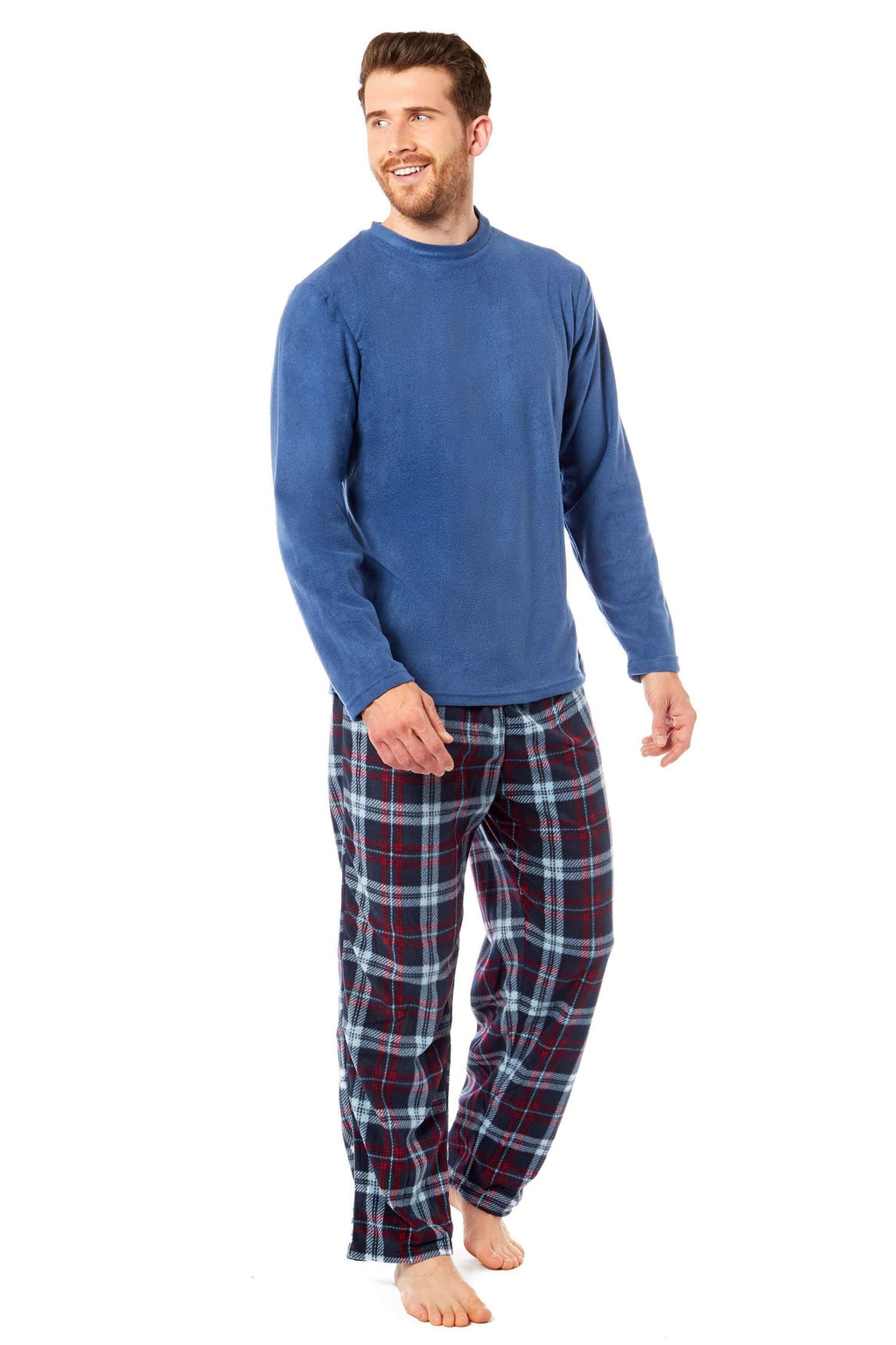 men-s-thermal-fleece-pyjama-set-with-stylish-check-pants-soft-warm-loungewear-pjs-for-winter-perfect-for-sleeping-and-lounging-in-various-sizes-by-daisy-dreamer-pyjamas-1176514036 - Bobobiy