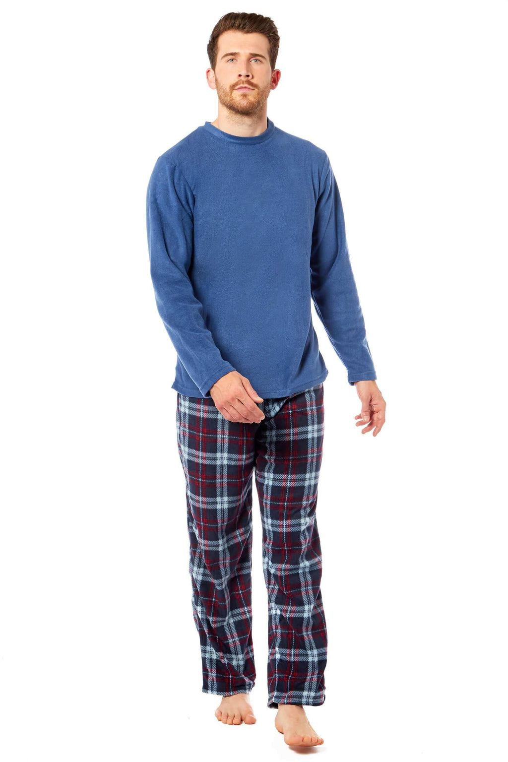 men-s-thermal-fleece-pyjama-set-with-stylish-check-pants-soft-warm-loungewear-pjs-for-winter-perfect-for-sleeping-and-lounging-in-various-sizes-by-daisy-dreamer-pyjamas-1176514038 - Bobobiy