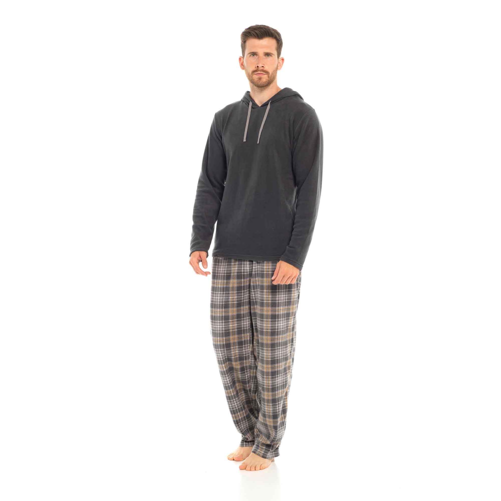 men-s-winter-hooded-check-fleece-pyjama-set-warm-cozy-nightwear-with-stylish-check-bottoms-in-multiple-sizes-ultimate-comfort-by-sock-stack-grey-check-m-pyjamas-1181865250 - Bobobiy