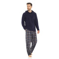 men-s-winter-hooded-check-fleece-pyjama-set-warm-cozy-nightwear-with-stylish-check-bottoms-in-multiple-sizes-ultimate-comfort-by-sock-stack-navy-check-m-pyjamas-1181865257 - Bobobiy