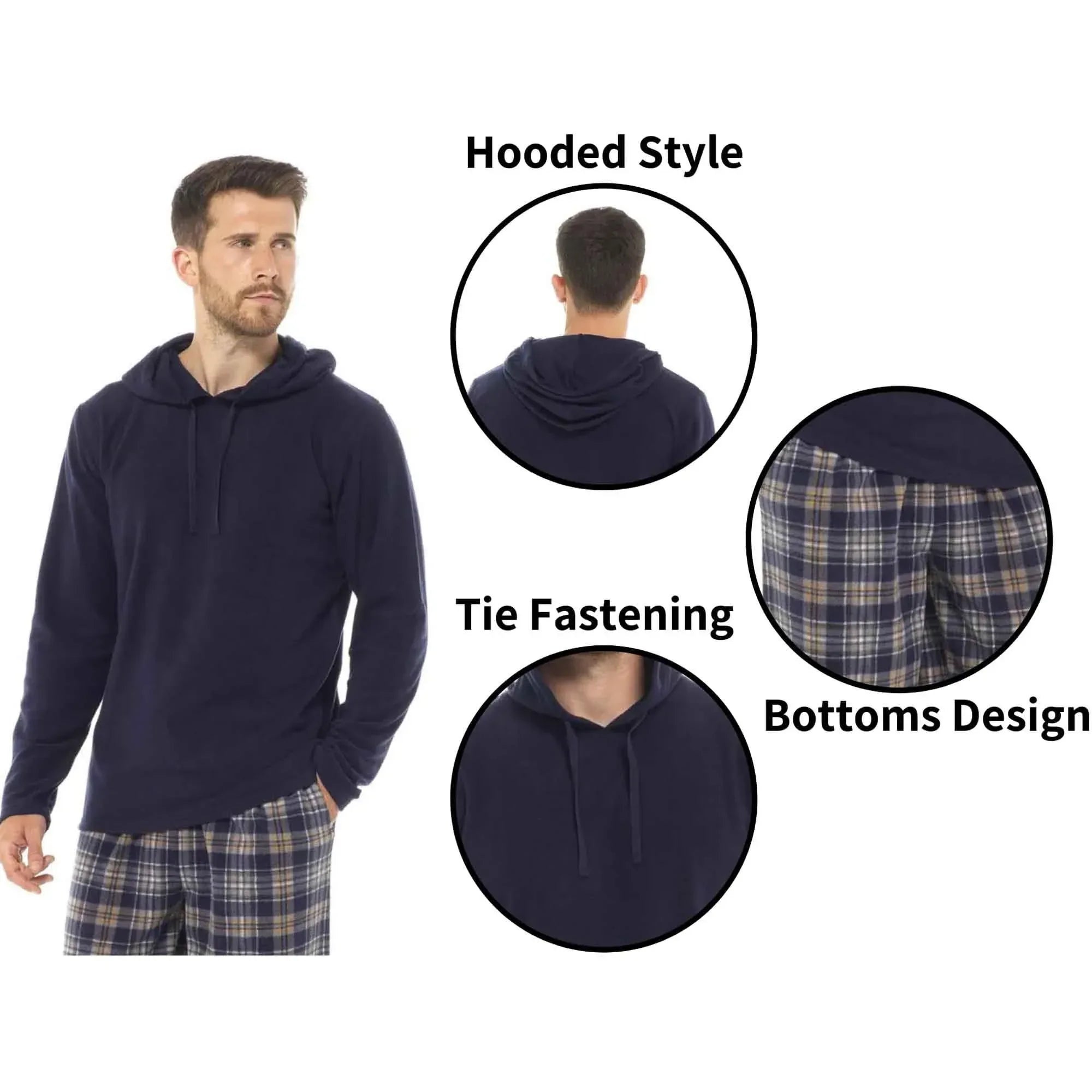 men-s-winter-hooded-check-fleece-pyjama-set-warm-cozy-nightwear-with-stylish-check-bottoms-in-multiple-sizes-ultimate-comfort-by-sock-stack-pyjamas-1181865251 - Bobobiy