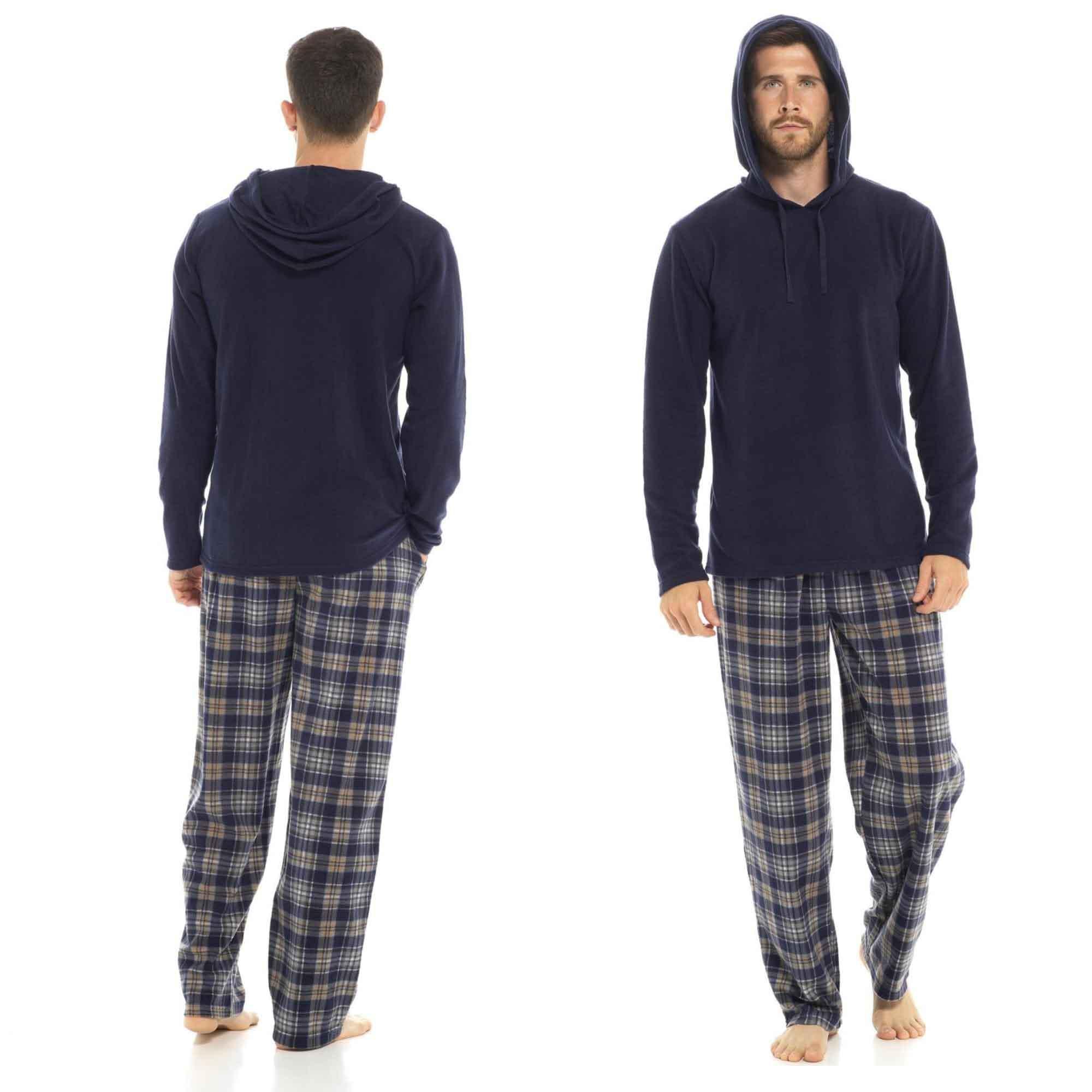 men-s-winter-hooded-check-fleece-pyjama-set-warm-cozy-nightwear-with-stylish-check-bottoms-in-multiple-sizes-ultimate-comfort-by-sock-stack-pyjamas-1181865255 - Bobobiy