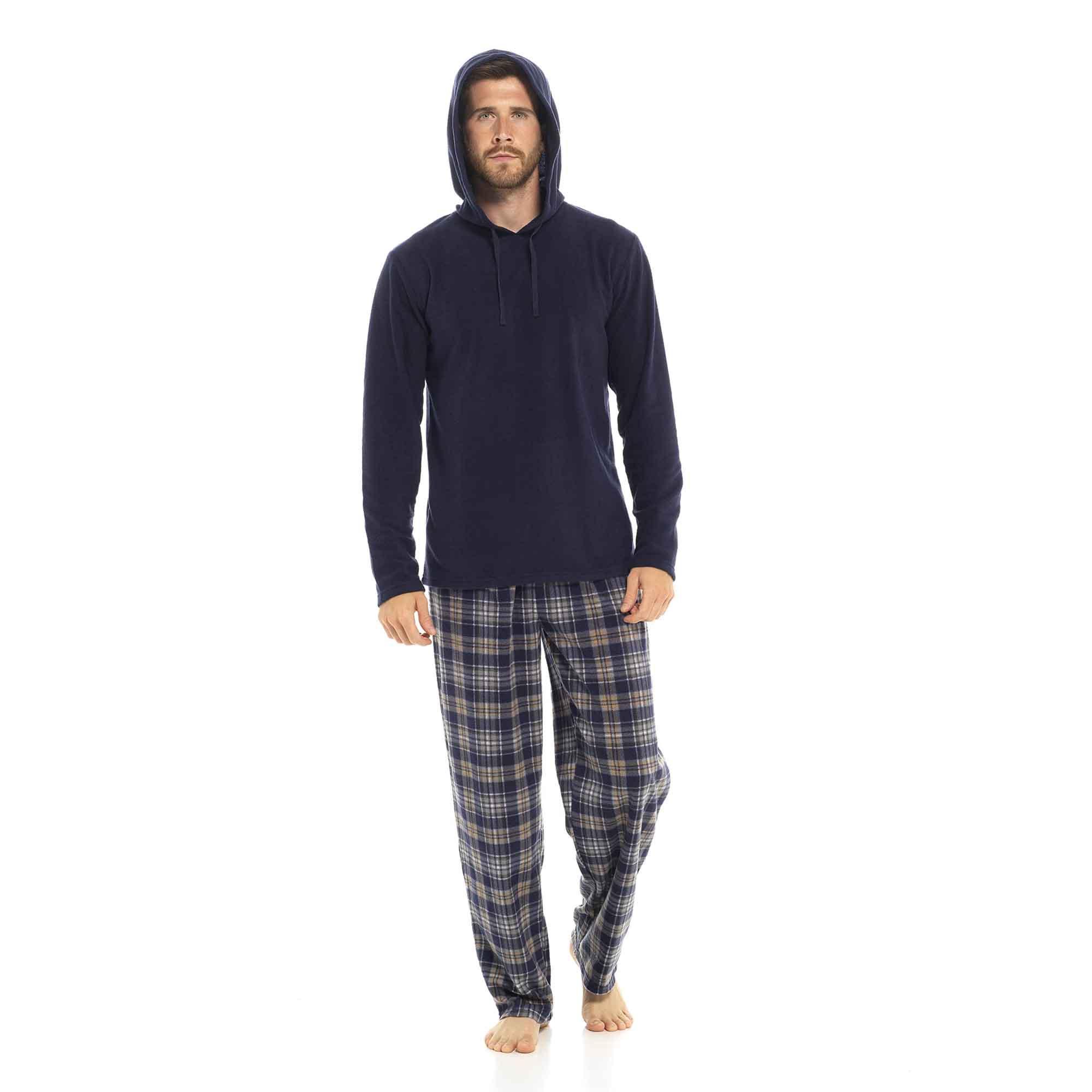 men-s-winter-hooded-check-fleece-pyjama-set-warm-cozy-nightwear-with-stylish-check-bottoms-in-multiple-sizes-ultimate-comfort-by-sock-stack-pyjamas-1181865256 - Bobobiy