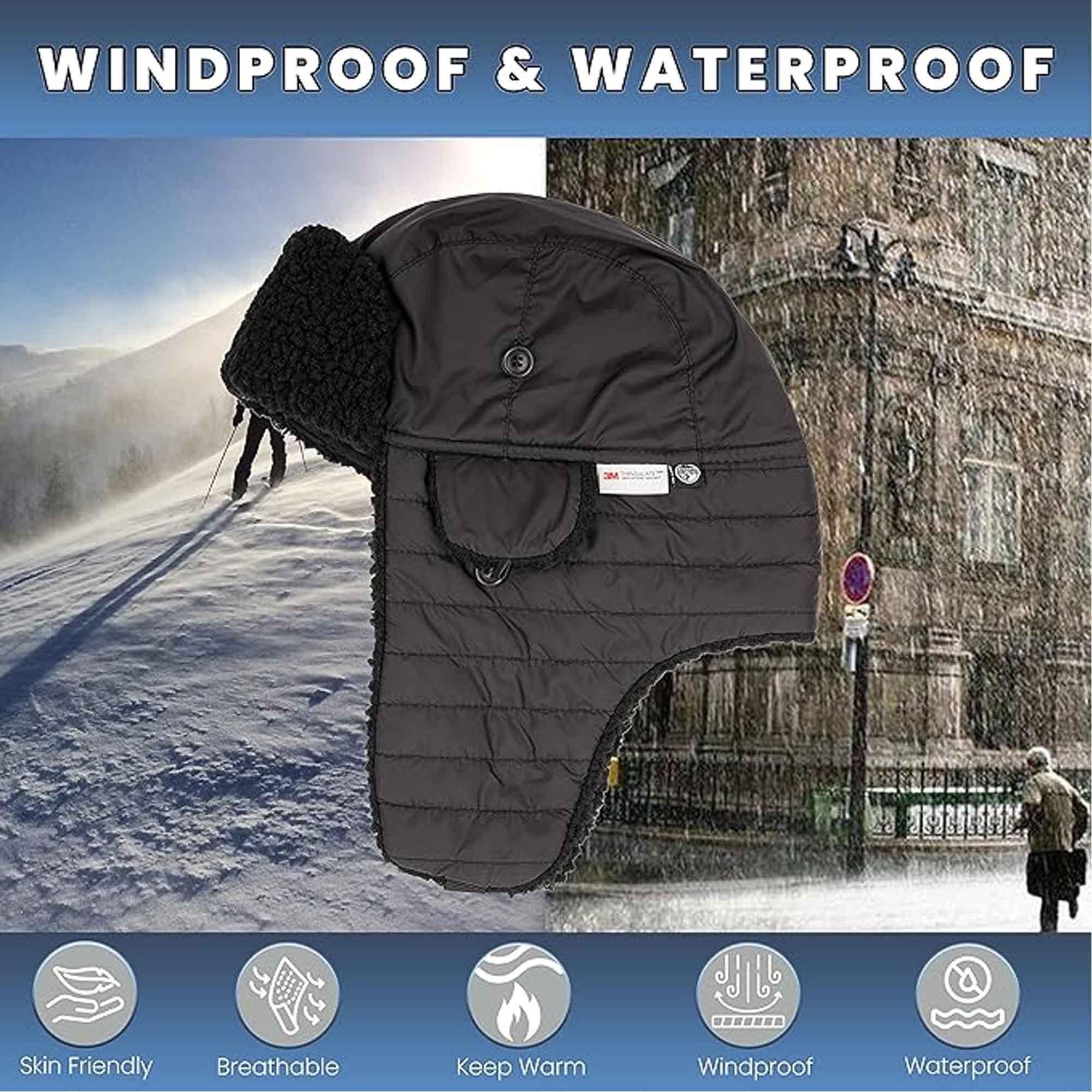 mens-ribbed-waterproof-trapper-hat-with-3m-thinsulate-fleece-lining-for-winter-warmth-and-cold-weather-protection-by-heatwave-thermalwear-trapper-hat-1178558645 - Bobobiy