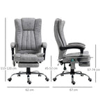 Grey office massage chair front and side view with armrest and lift controls