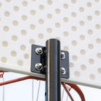 Basketball hoop stand height adjustment bracket with bolts on pole