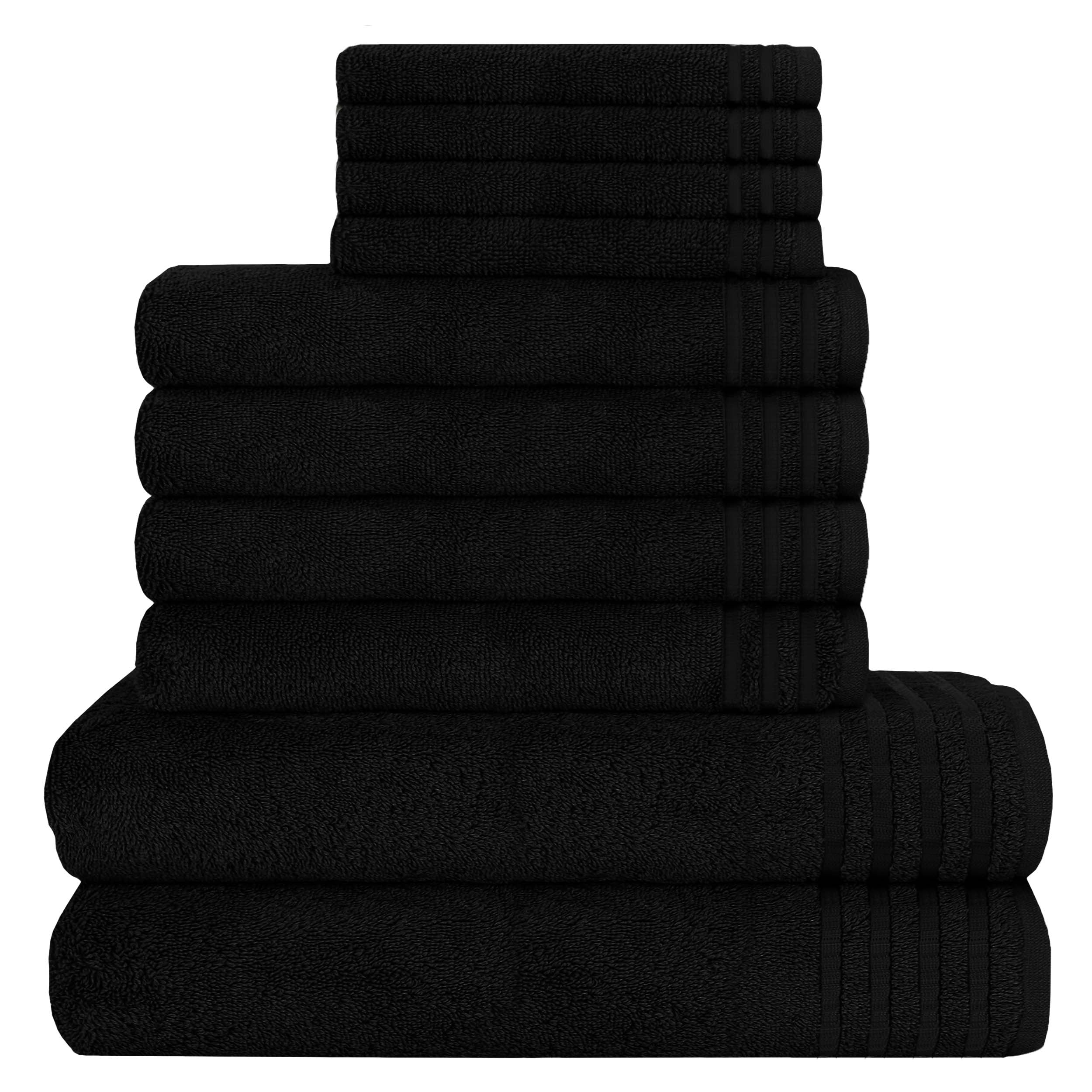 10 Piece Monaco Luxury Egyptian Cotton Towel Set 500 GSM with 4 Face Towels 4 Hand Towels 2 Bath Towels for Bathroom
