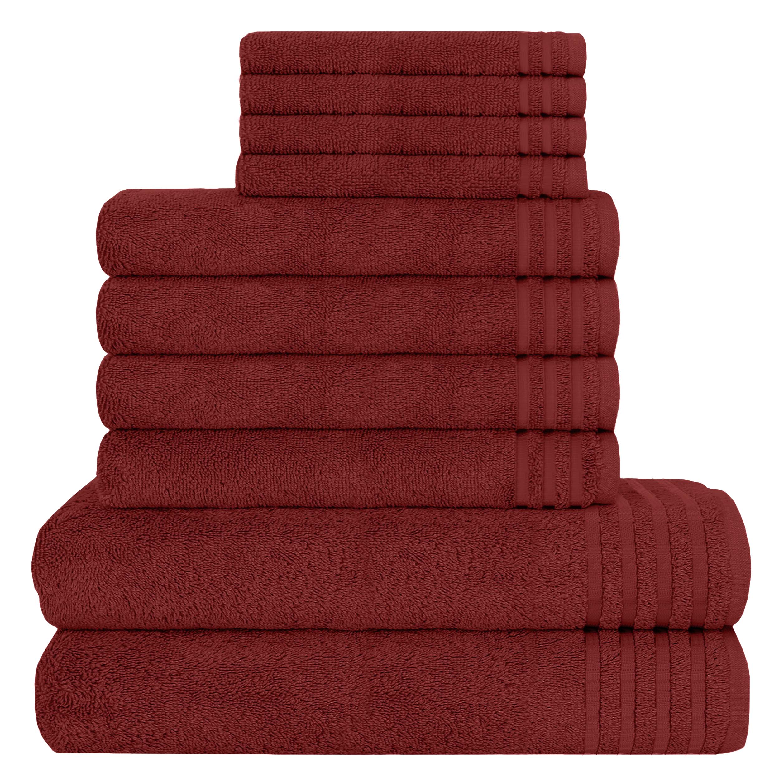 10 Piece Monaco Luxury Egyptian Cotton Towel Set 500 GSM with 4 Face Towels 4 Hand Towels 2 Bath Towels for Bathroom