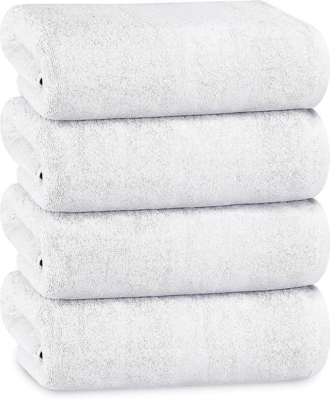 multi-pack-hotel-bath-sheets-500gsm-super-absorbent-quick-dry-soft-cotton-towels-white-grey-for-b-bs-and-hospitals-olivia-rocco-4-pk-bath-towels-white-towels-943842832 - Bobobiy