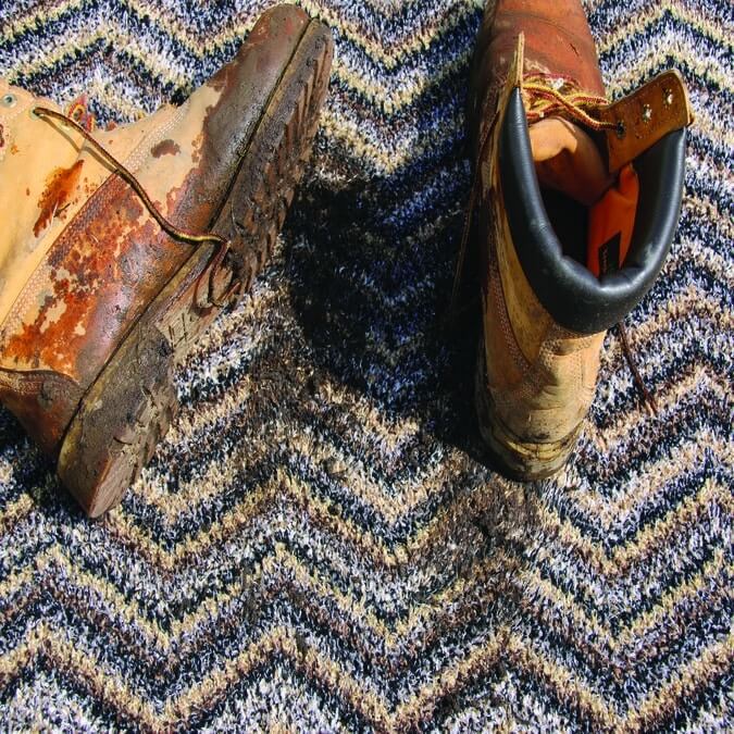 Washable Mat Chevron Design in Multicolour