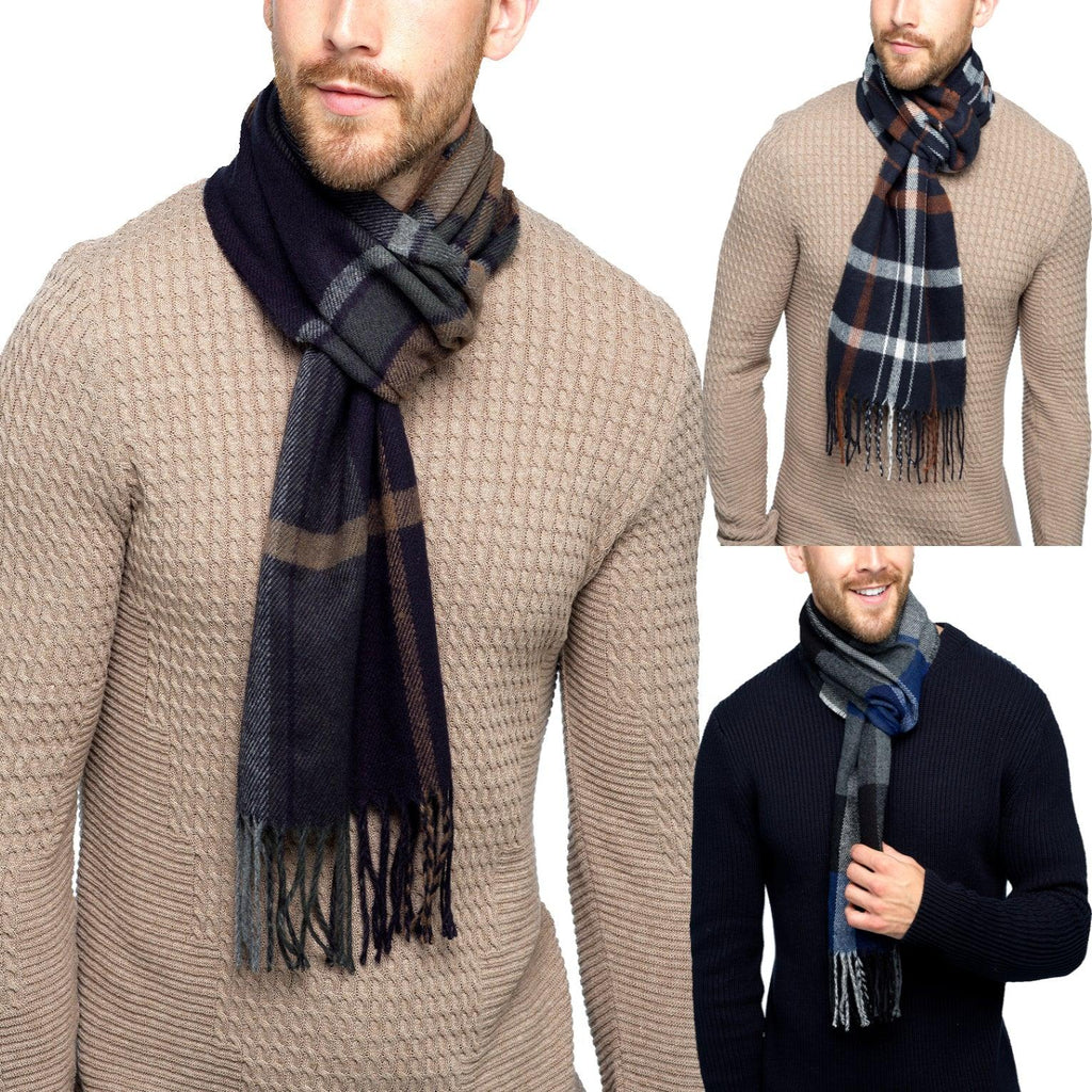 Tom Franks Check Scarf With Tassel - Bobobiy