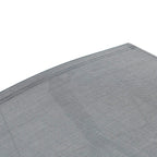 Black textilene-style lounge fabric seat on an outdoor sun lounger