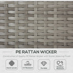 Grey PE rattan wicker weave texture close-up