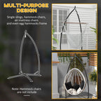 Hammock chair stand illustration with metal frame and chain for egg chair
