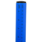 Blue agility pole section with measurement markings