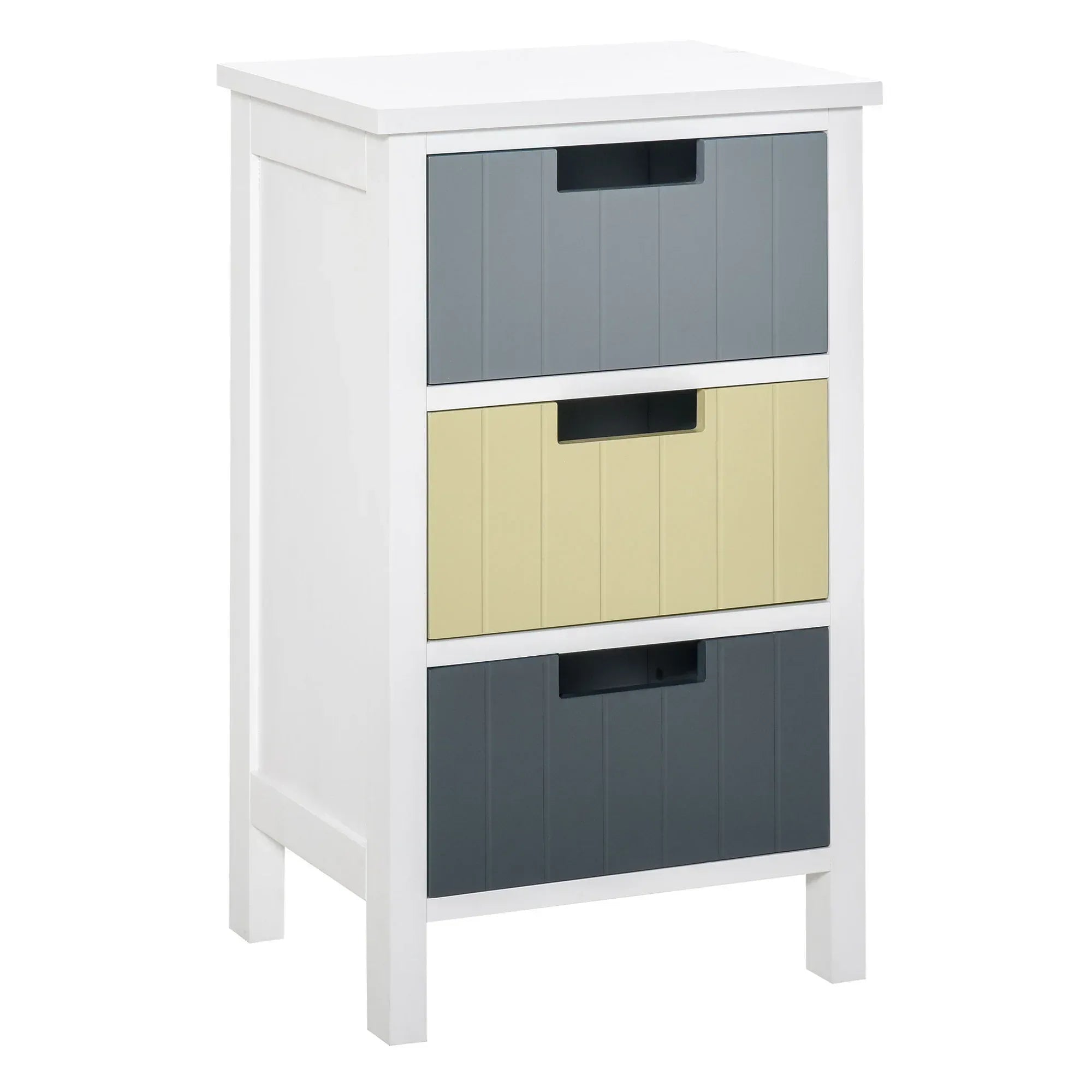 3 Drawer Storage Tower, Dresser Chest with Wood Top, Organiser Unit for Closets Bedroom Nursery Room Hallway - Bobobiy