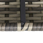 Outdoor rattan corner sofa chair corner frame with metal foot and woven wicker detail