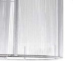 Ribbed cream glass panel with silver edge for ceiling semi-flush light