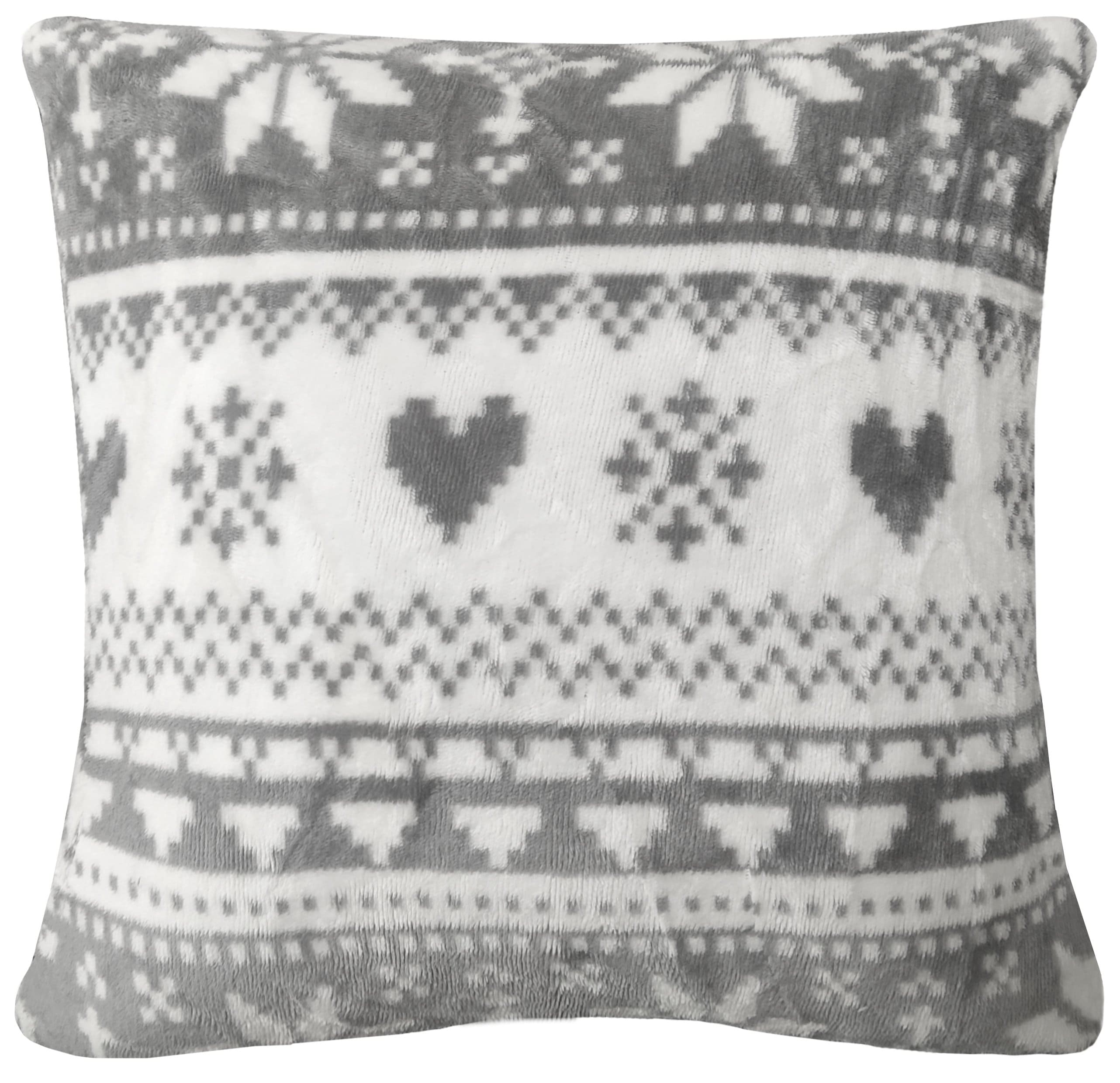 Nordic Fair Isle Reversible Teddy Fleece Duvet Set Plush Faux Fur Bedding with Pillowcases Warm Winter Decor