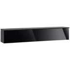 High-gloss floating TV cabinet in dark grey and black, long media console body