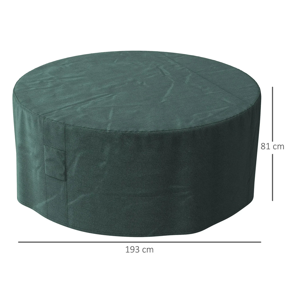 Garden Patio Large Furniture Set Round Cover 600D Oxford Waterproof, Ф193 x 80H cm, Green - Bobobiy