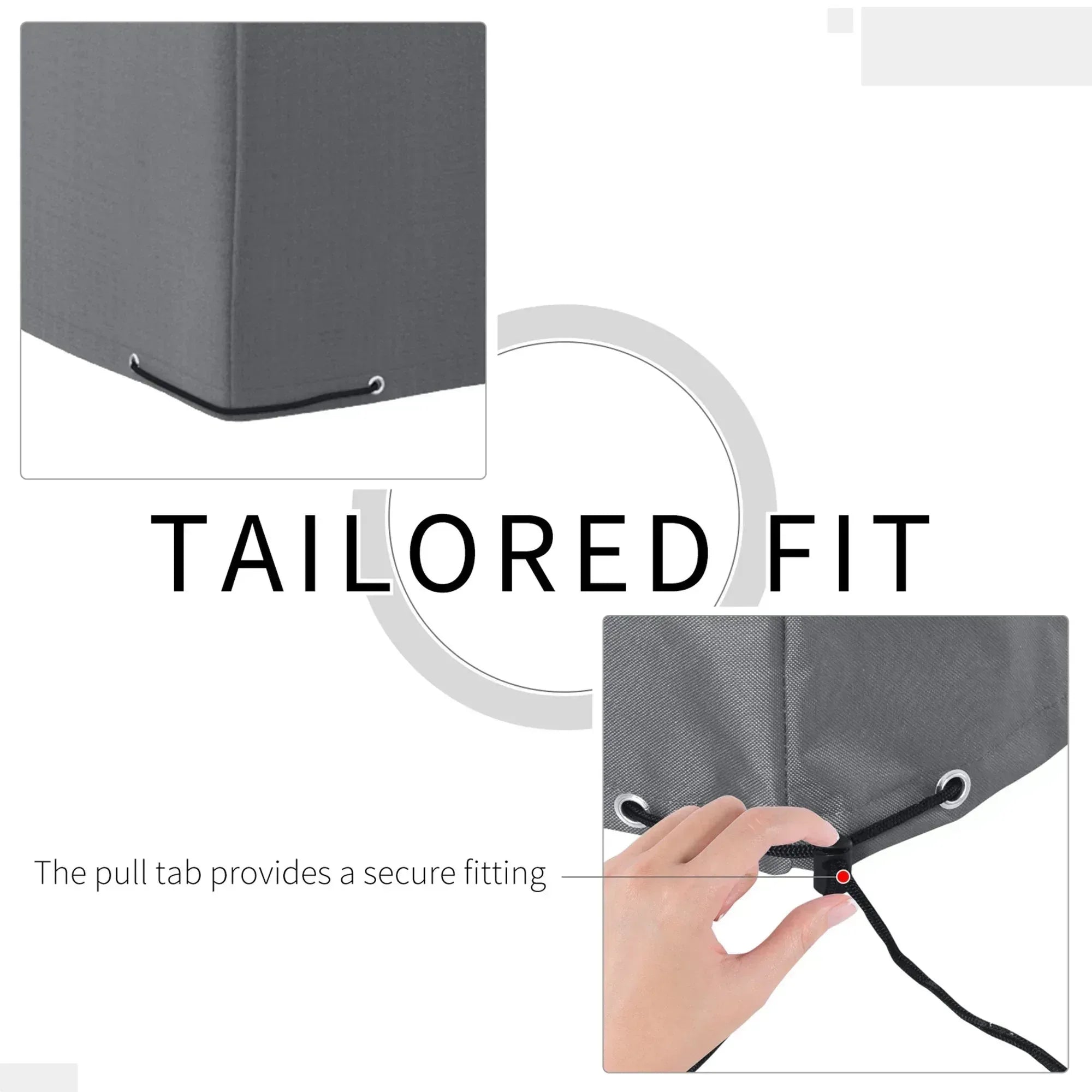 225x210cm Outdoor Garden Rattan Furniture Protective Cover Water UV Resistant Grey - Bobobiy