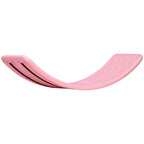 Pink curved balance board with textured grip pattern on both ends