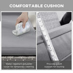 Grey lounge cushion with water-repellent cover, soft support for seating