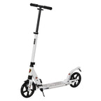 White folding kick scooter with black handlebar and front wheel