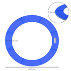 Blue round trampoline pad surround, 244cm diameter with 28cm inner opening