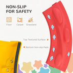 Multicolored stepping stones obstacle course with non-slip top and bottom pads