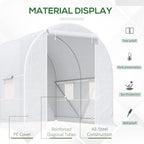 White greenhouse material view with PE cover and reinforced diagonal tube frame