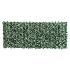 Dark green artificial leaf hedge privacy fence panel, rectangular with dense foliage