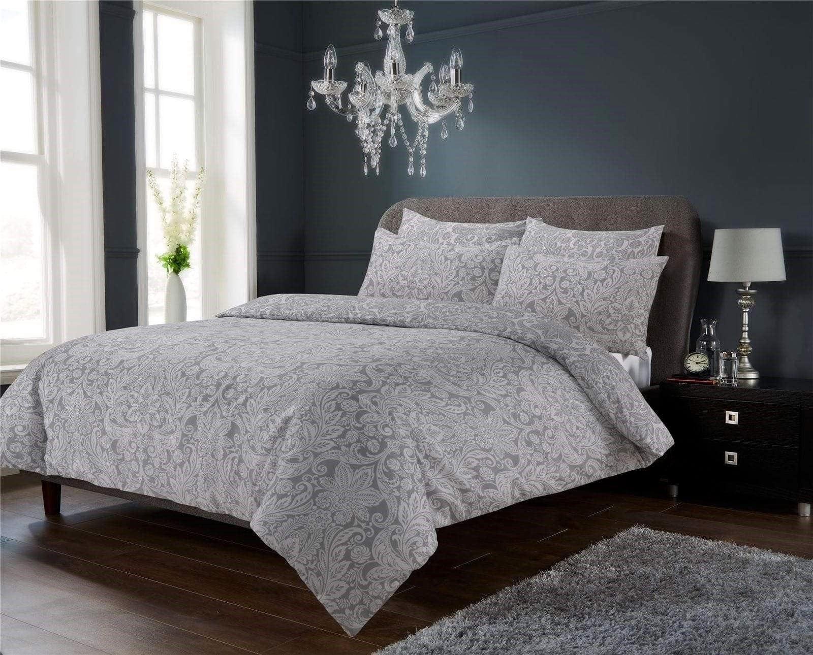 olivia-rocco-luxury-super-soft-cotton-rich-duvet-sets-easycare-comfortable-bedding-includes-duvet-cover-pillowcases-in-single-double-king-size-chantilly-grey-single-duvet-cover-117298 - Bobobiy