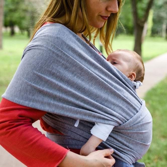 organic-baby-wrap-carrier-grey-melange-295546 - Bobobiy