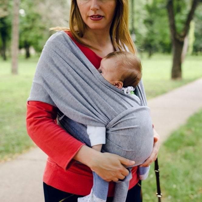 organic-baby-wrap-carrier-grey-melange-430603 - Bobobiy