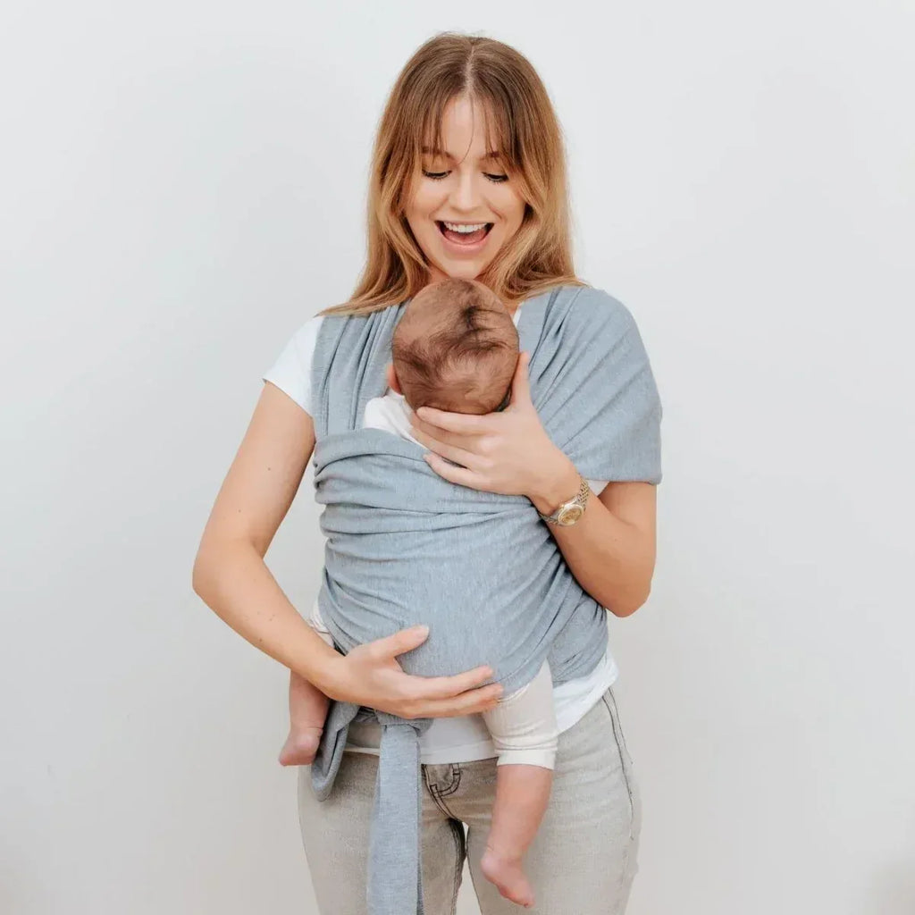organic-baby-wrap-carrier-grey-melange-498174 - Bobobiy