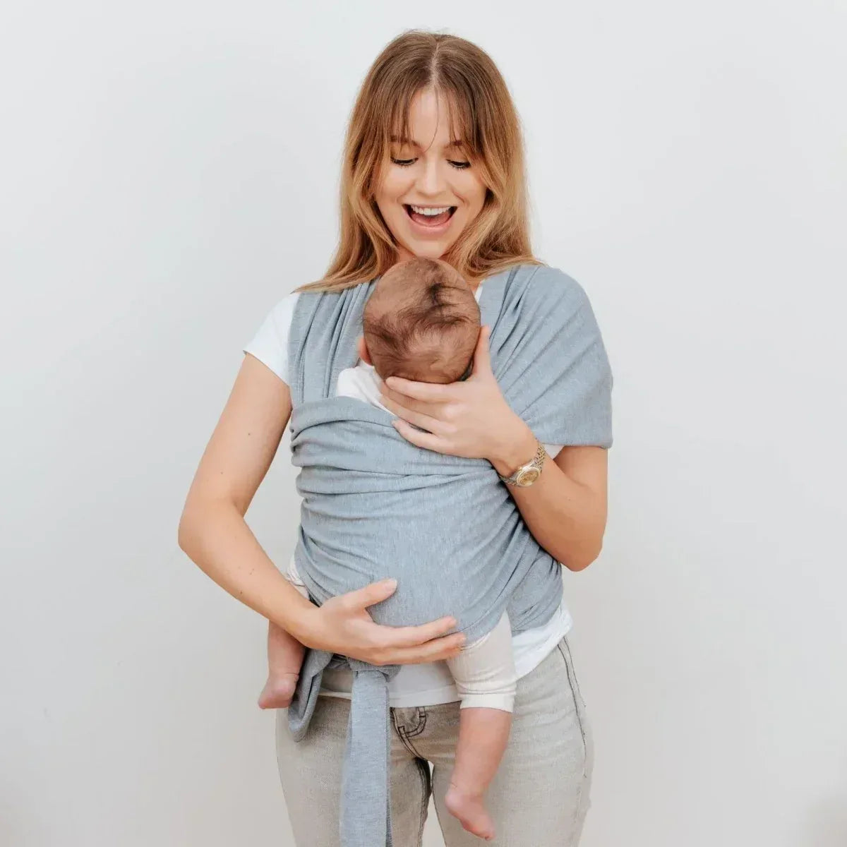 organic-baby-wrap-carrier-grey-melange-498174 - Bobobiy