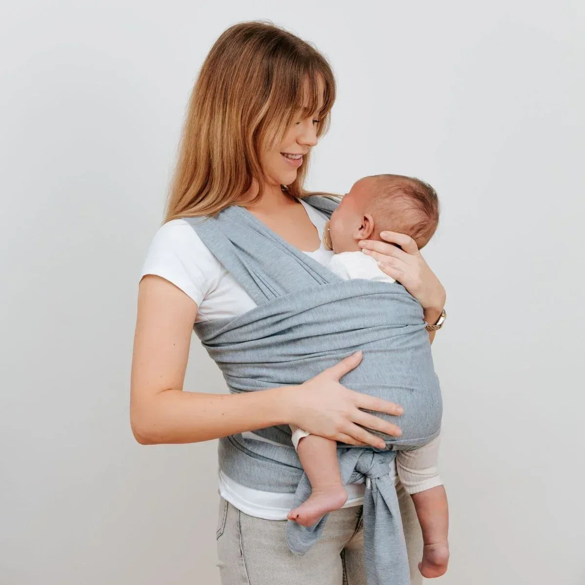 organic-baby-wrap-carrier-grey-melange-582866 - Bobobiy