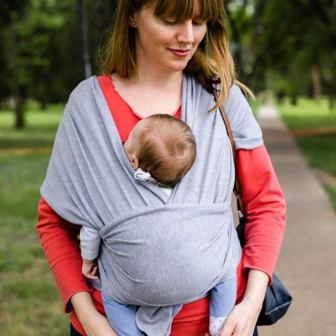organic-baby-wrap-carrier-grey-melange-852530 - Bobobiy