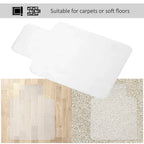 Office chair mat for carpets or soft floors, clear protective sheet with rounded corners
