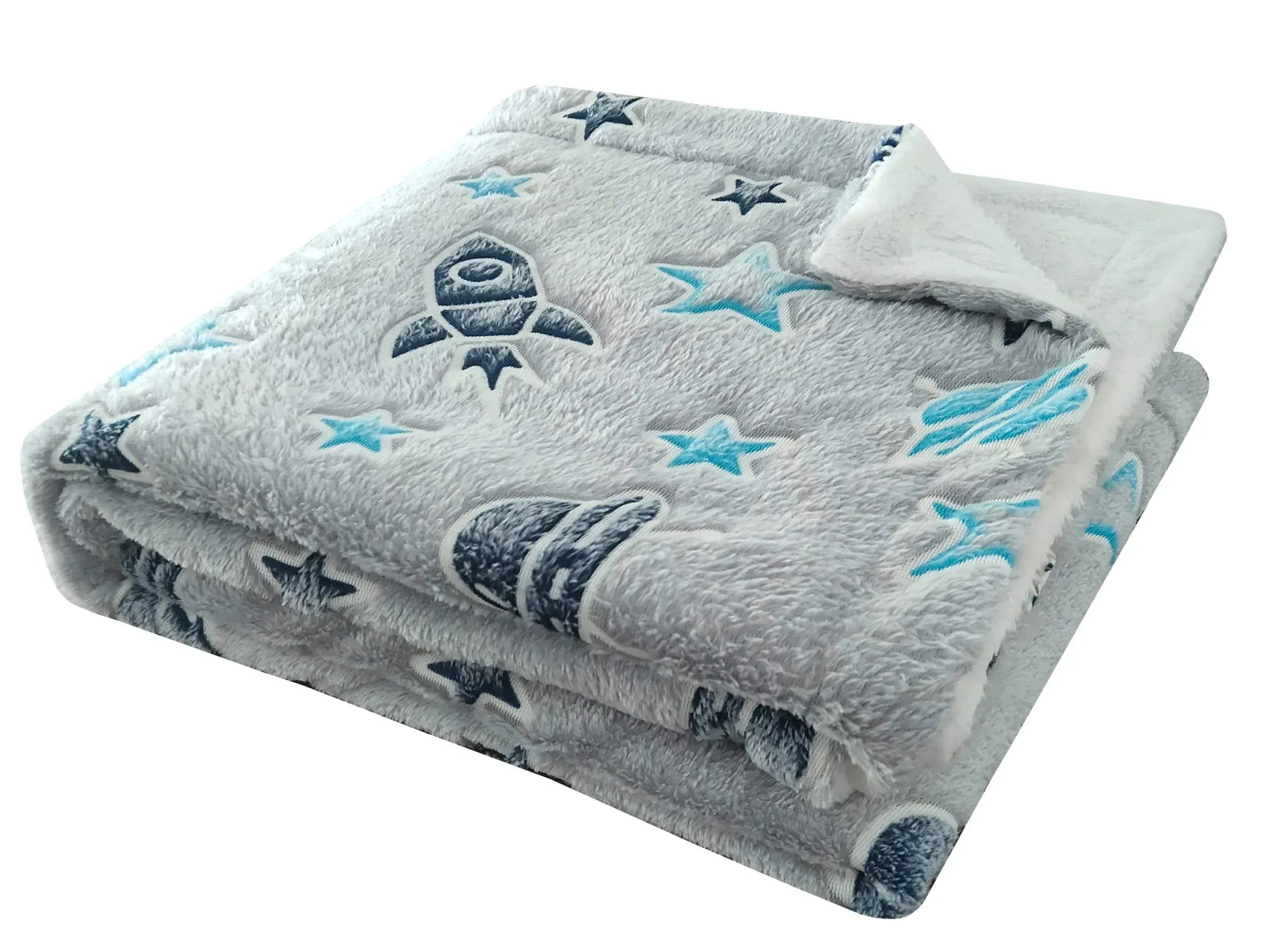 outer-space-glow-in-the-dark-astronaut-and-rocket-teddy-fleece-duvet-set-for-children-oeko-tex-certified-bedding-perfect-for-winter-by-olivia-rocco-throw-duvet-cover-402876243 - Bobobiy