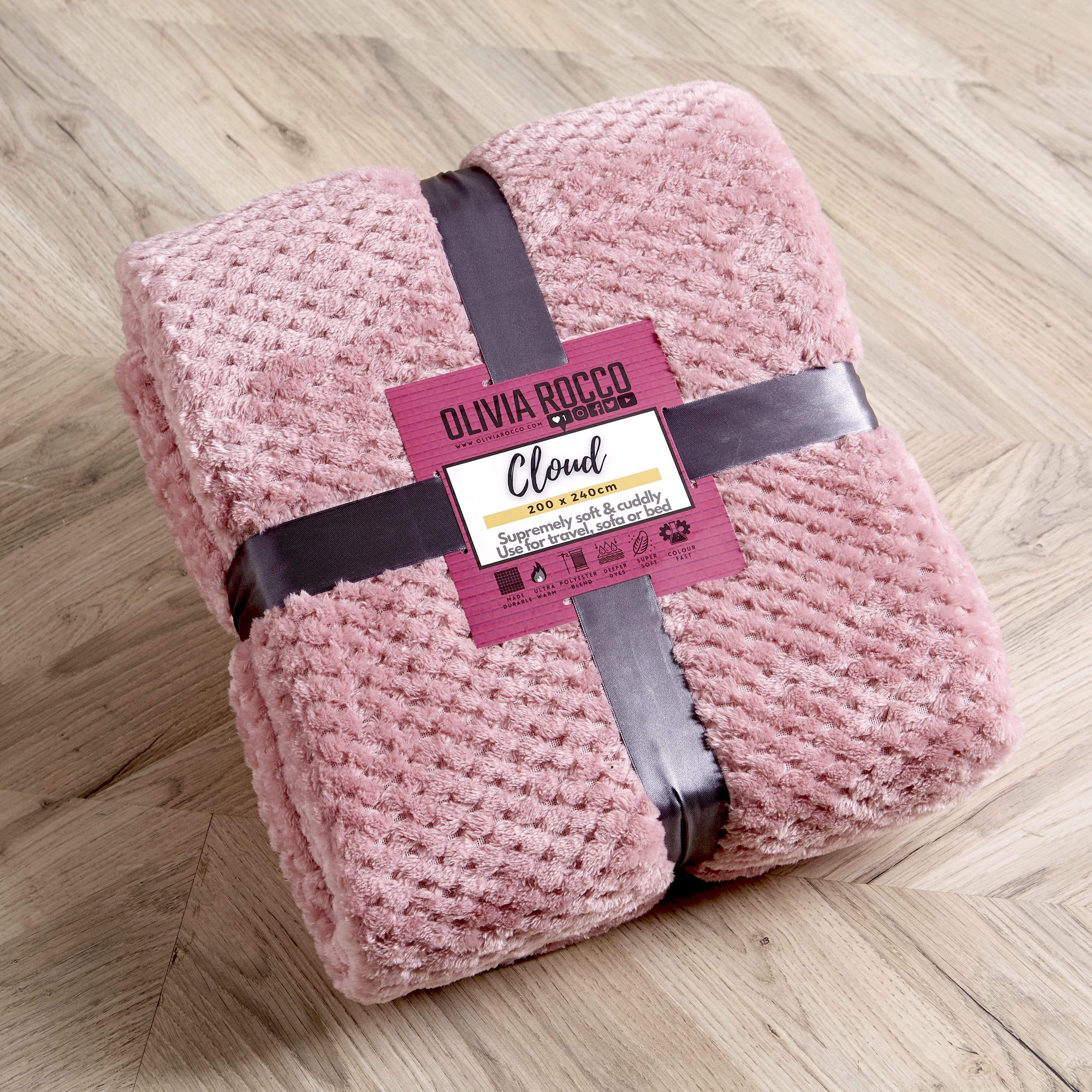 Oversized Chunky Soft Fleece Blanket Cloud Throw Faux Fur Polyester Blend Warm Stylish Home Decor Double King Beds Sofas