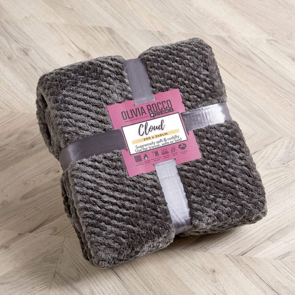 Oversized Chunky Soft Fleece Blanket Cloud Throw Faux Fur Polyester Blend Warm Stylish Home Decor Double King Beds Sofas