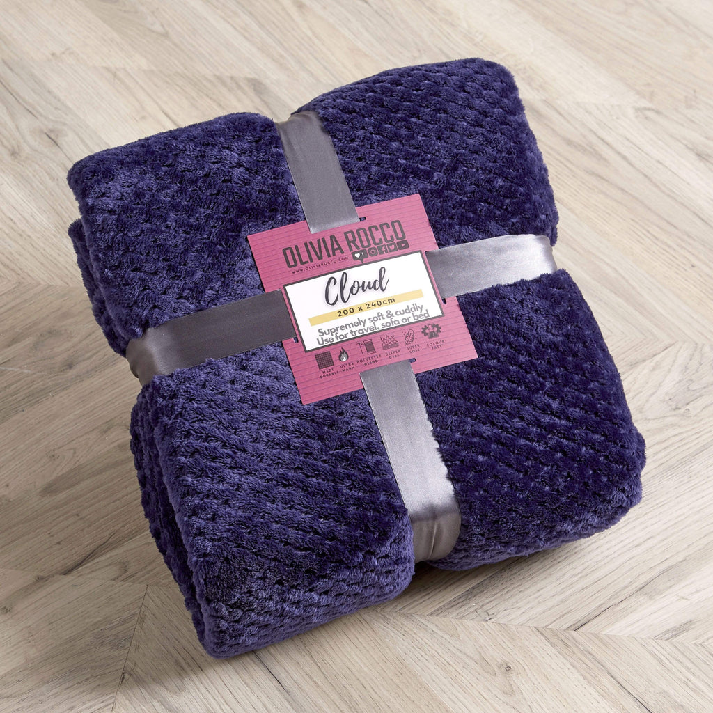 Oversized Chunky Soft Fleece Blanket Cloud Throw Faux Fur Polyester Blend Warm Stylish Home Decor Double King Beds Sofas