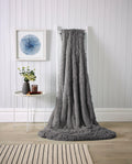 Oversized Chunky Soft Fleece Blanket Fluffy Faux Fur Throw Blanket for Bed and Sofa in Calming Colours