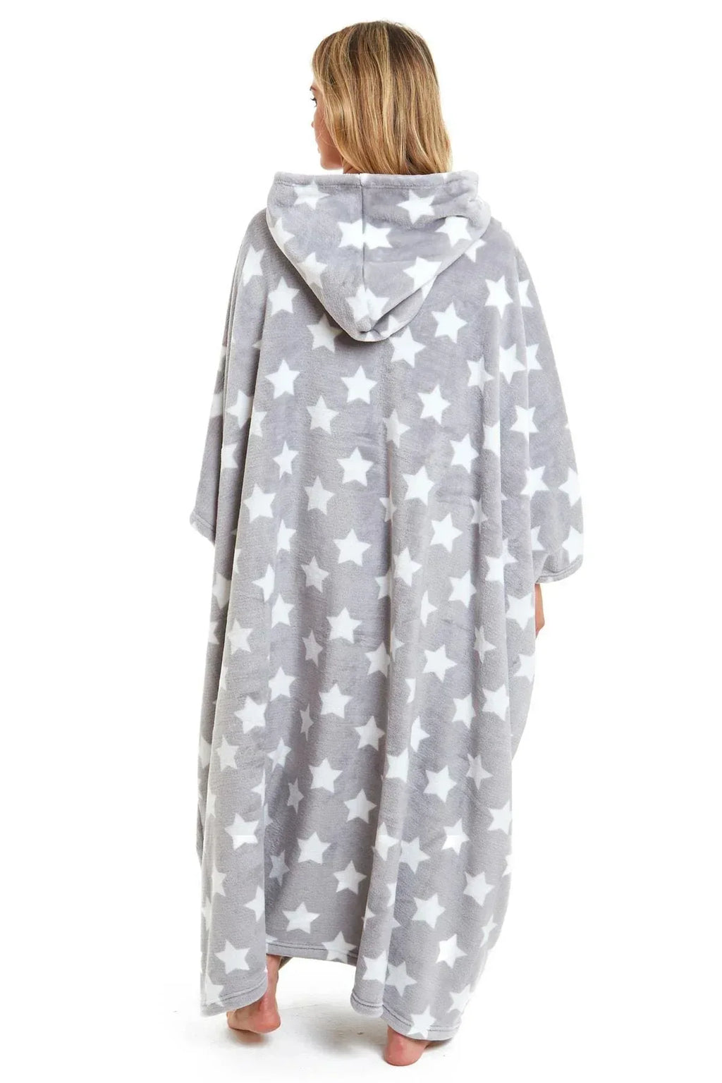 oversized-hooded-fleece-poncho-blanket-with-stars-and-polka-dots-plush-wearable-blanket-with-front-pocket-for-adults-indoor-outdoor-by-daisy-dreamer-hooded-blanket-631104998 - Bobobiy
