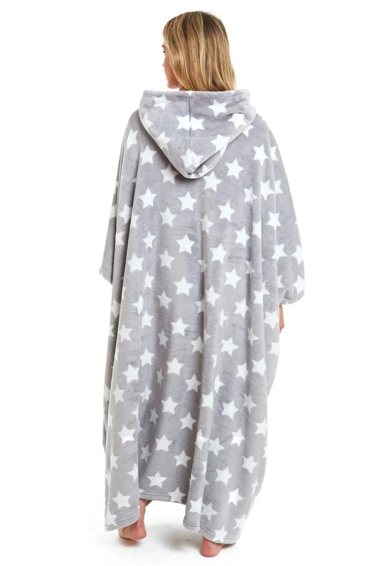 oversized-hooded-fleece-poncho-blanket-with-stars-and-polka-dots-plush-wearable-blanket-with-front-pocket-for-adults-indoor-outdoor-by-daisy-dreamer-hooded-blanket-631104998 - Bobobiy