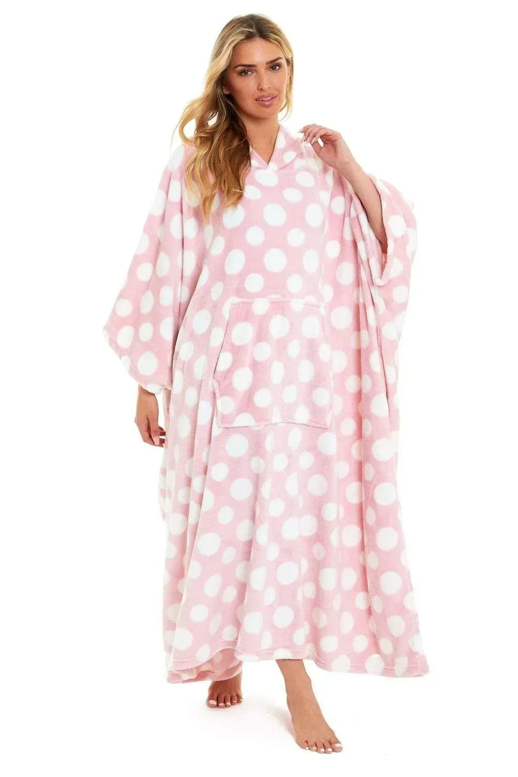 oversized-hooded-fleece-poncho-blanket-with-stars-and-polka-dots-plush-wearable-blanket-with-front-pocket-for-adults-indoor-outdoor-by-daisy-dreamer-hooded-blanket-631107491 - Bobobiy
